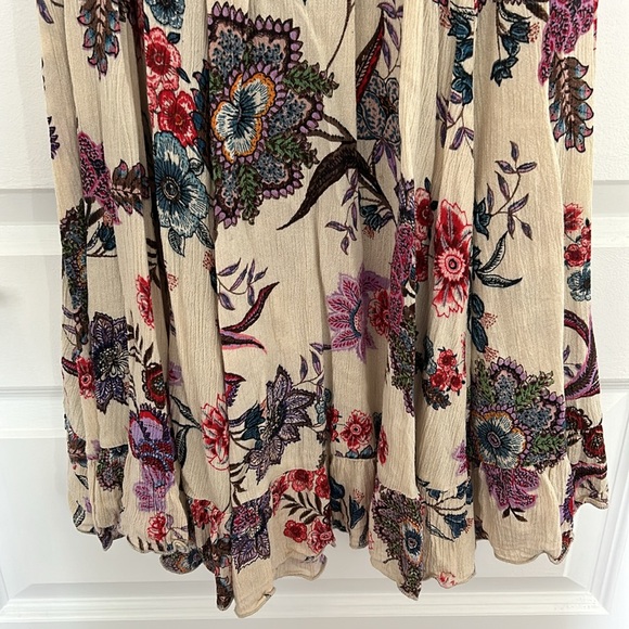 PATRONS OF PEACE - mini skirt fit and flare floral faux wrap size small boho - Picture 10 of 10